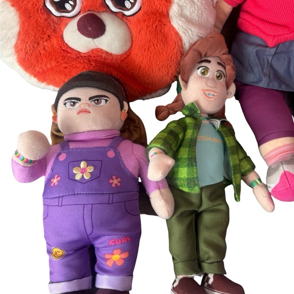Disney Pixar Turning Red Lot Of 4 Meilin Lee Plush Doll 18” Reversible Face - Picture 2 of 4